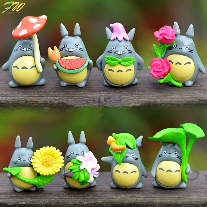 (8 шт./лот) фигурка My neighter Totoro подарки миниатюрные фигурки игрушки 2 6 3 5 см ПВХ plactic