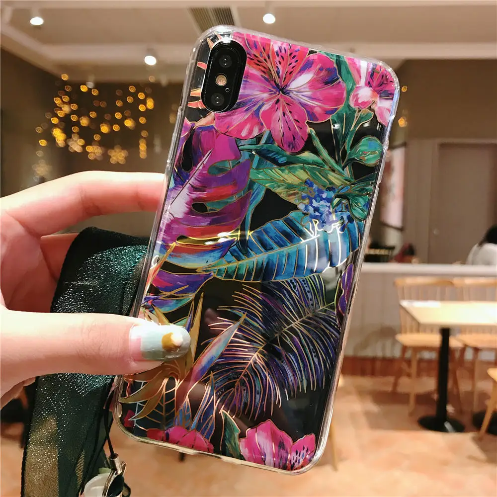 Силиконовый чехол для iphone 11 Pro XS Max X 7 8 Plus, чехол с цветами, мягкий ТПУ чехол для телефона s для iphone XS Max XR X 7 6 6S Plus, чехол