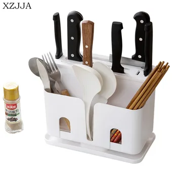 

XZJJA Kitchen Multifunctional Storage Rack Tableware Organizer Knife Storage Holder For Chopsticks Spoon Fork Drain Rack