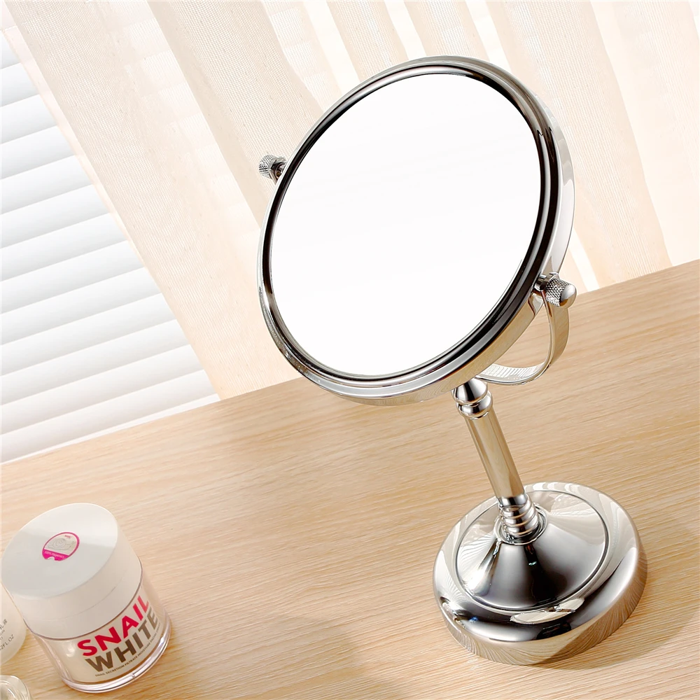 GURUN круглый рабочий стол косметическое зеркало для макияжа 10X увеличительное двухстороннее увеличение зеркала для стола макияжа, хром полированный