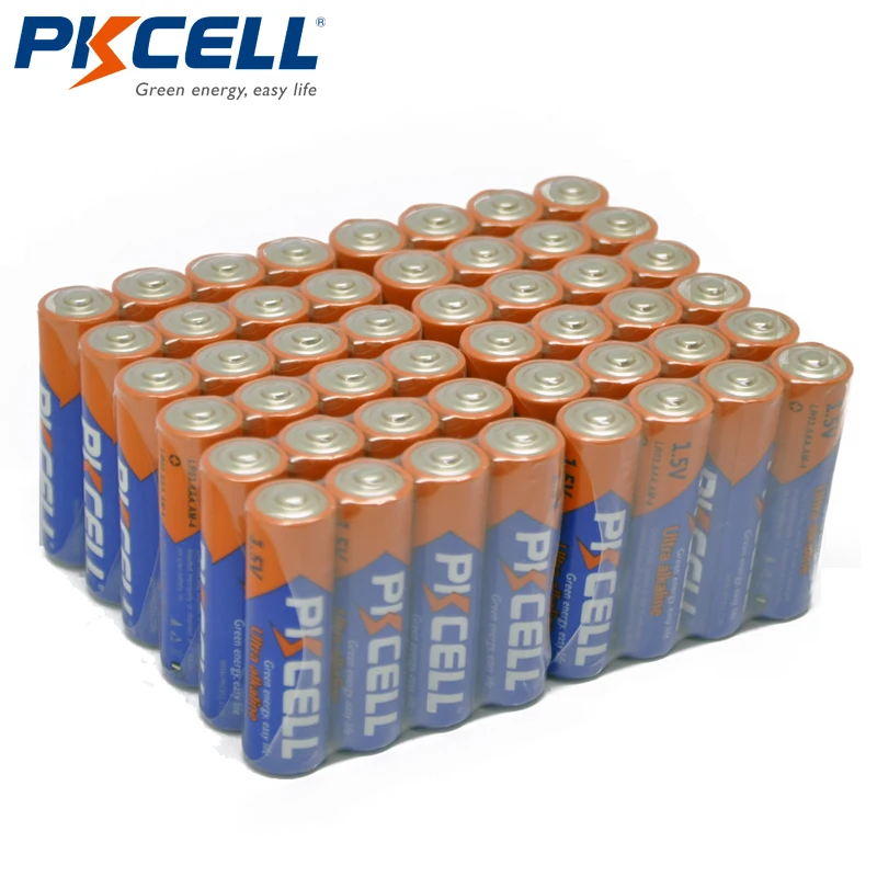 48 шт. PKCELL AAA батареи LR03 E92 AM4 MN2400 MX2400 akumulator lr03 1 5 V сухие щелочные батарейки для