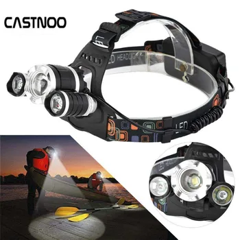 

CASTNOO Rechargeable T6 LED 4mode Headlamp Outdoor Headlight Zoomable Lantern For 2x18650 Battery