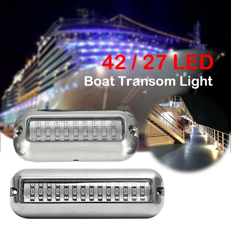 

27/42 LED Underwater Fishing Light 12V Boat Transom Night Light Water Landscape Lighting for Marine boat accessories marine