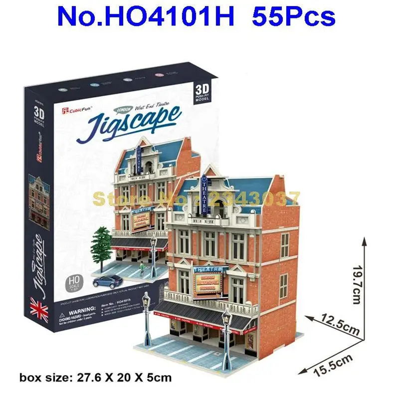 

Cubicfun HO4101h 55pcs City Streetview London Theatre 3D Paper Model Puzzle