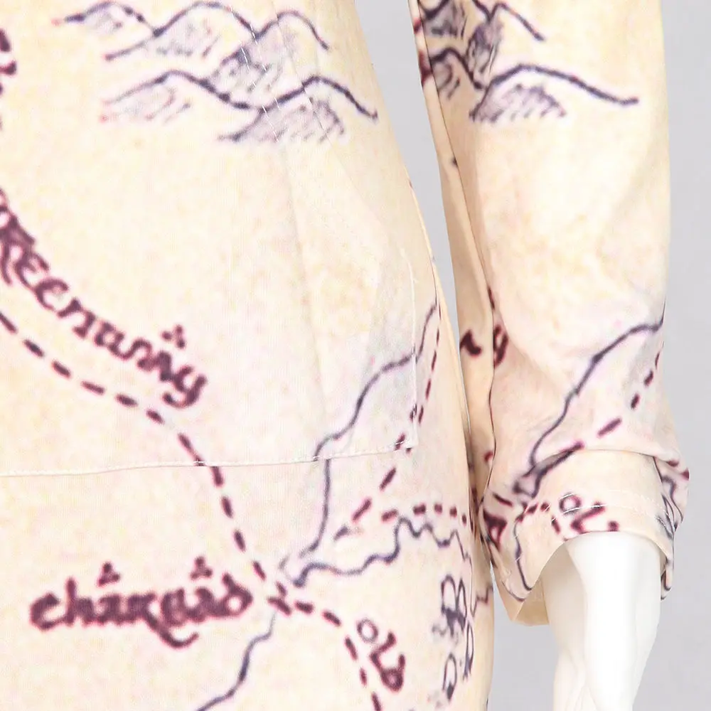 ISTider Зимний пуловер длиной до колена с капюшоном с карманом Властелин колец карта толстовка с капюшоном платье Женская тонкая толстовка с капюшоном