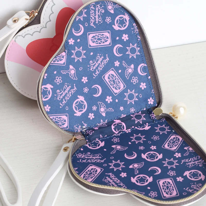 Cardcaptor Sakura мини-сумка с застежкой в форме сердца портмоне Card Captor Sakura школьная форма для японской средней школы Стиль кулон монета с денежной сумкой Walllet