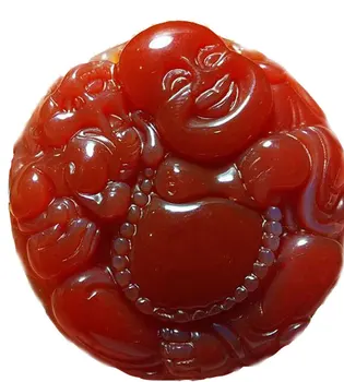 

Natural red agate Buddha Pendant