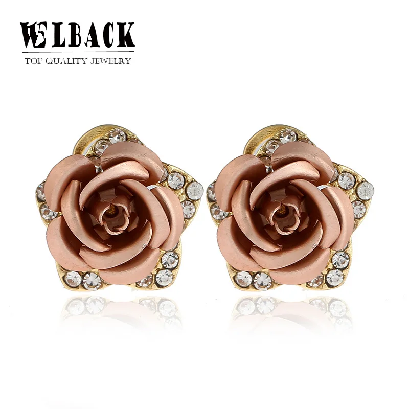 

2018 New Fashion Earings Women Lady Charming Rose Flower Earring Jewelry Gift For Women Boho Fashion Tif Jewelr