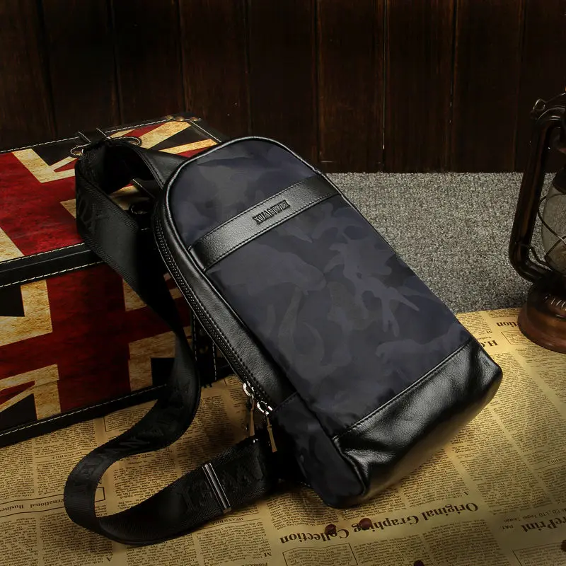 Cool Camouflage Bule Chest Bag Nylon Fabric Crossbody Bags Fashion