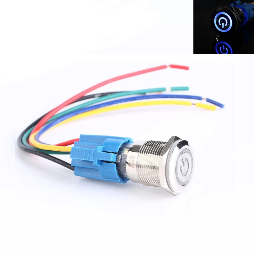 16mm 12V Car Green LED Metal Push Button Toggle Switch Socket Plug For Car Truck 16mm 12V Car Green LED Metal Push Button Toggle Switch Socket Plug For Car Truck