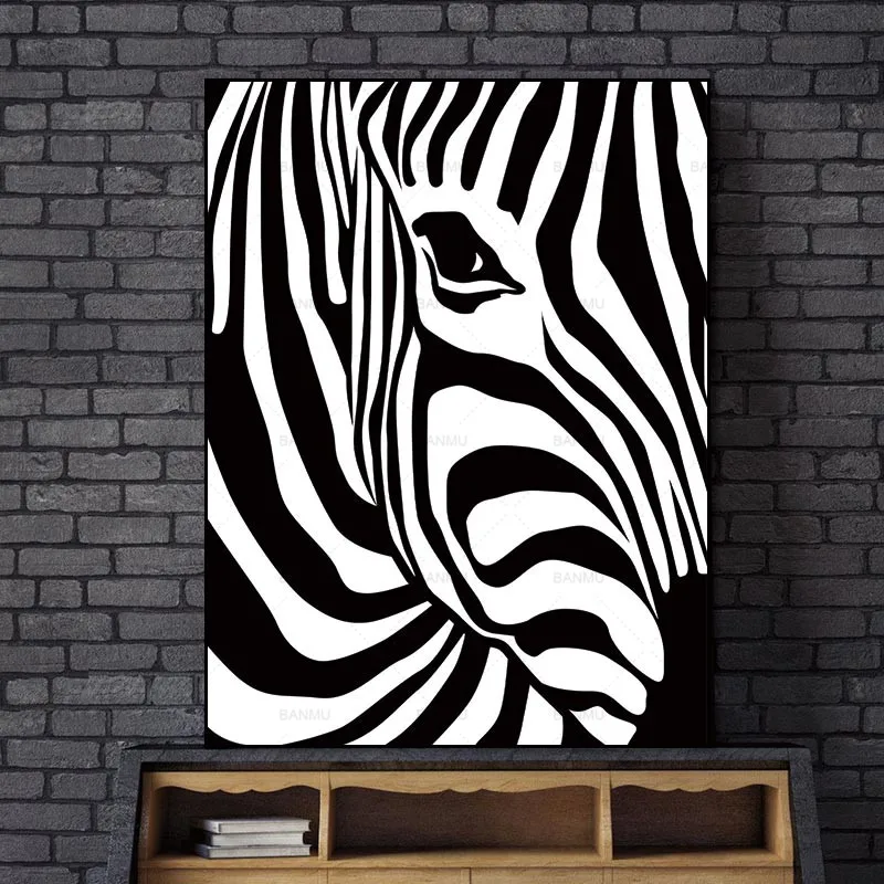 

Canvas Painting Prints No Frame Scandinavian Zebra Stripes Nordic Abstract Wall Pictures for Living Room Art Decoration Picture