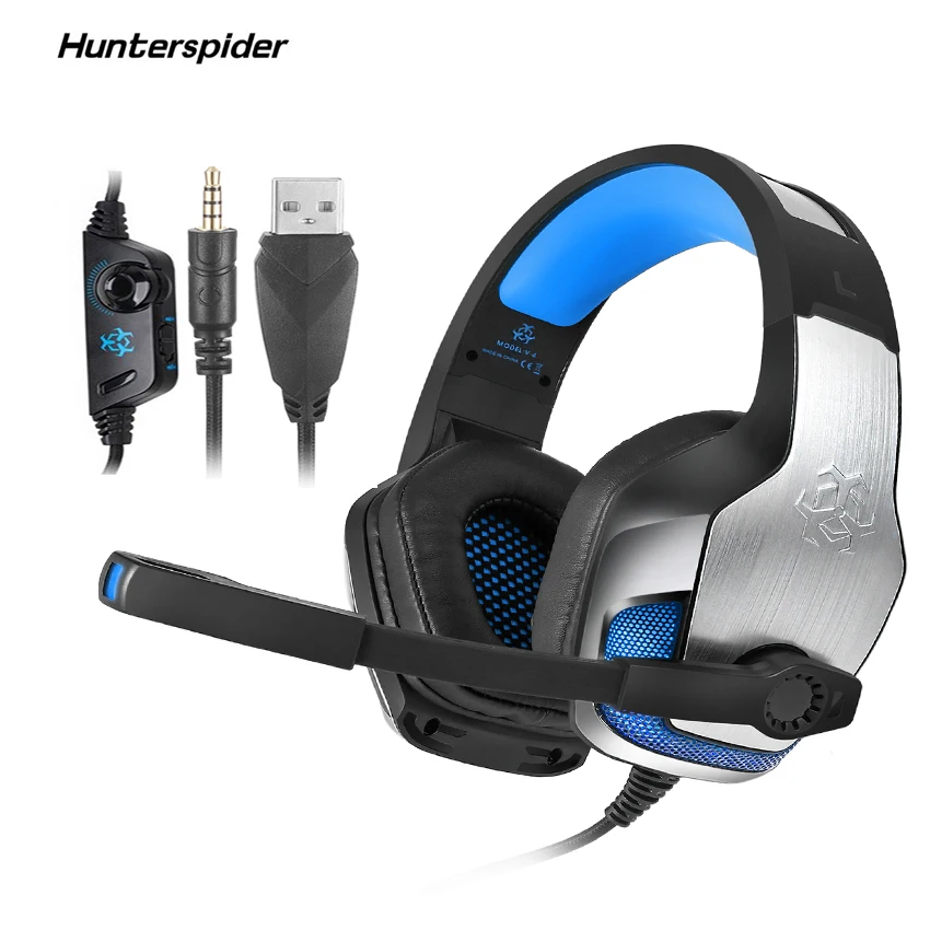 Hunterspider V4 шлем игровая гарнитура за ухо стерео бас объемный Игровые наушники с