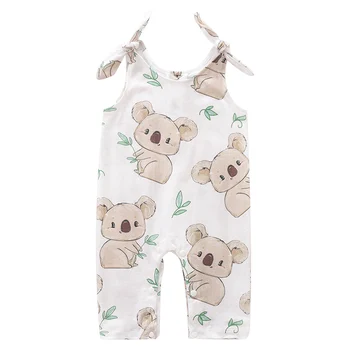 

YiErYing Newborn 100% Cotton Romper Infant Toddler Baby Boy Girl Summer Sleeveless Jumpsuit Cute Clothes Koala printing Outfit