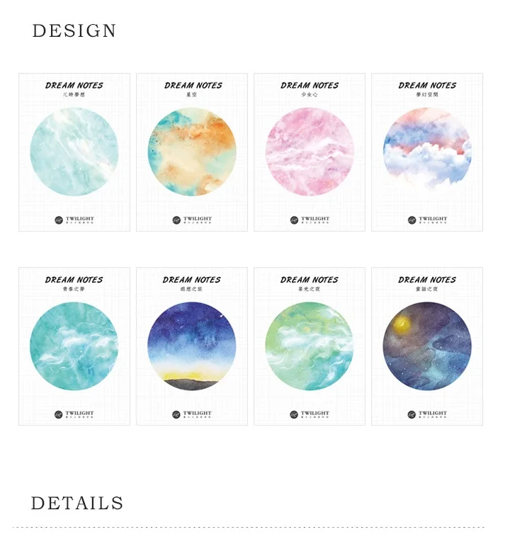 8 шт./лот Сумерки мечта Примечания Звездное блокнот Galaxy планеты офисе планировщик стикер Дневник Закладка школьные принадлежности cm665