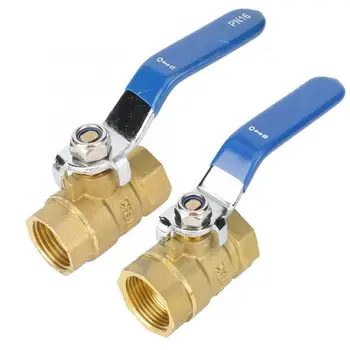 

2-Piece Brass Ball Valve Manual Female Threaded Pipe Ball Valve Shut Off Switch Blue Handle