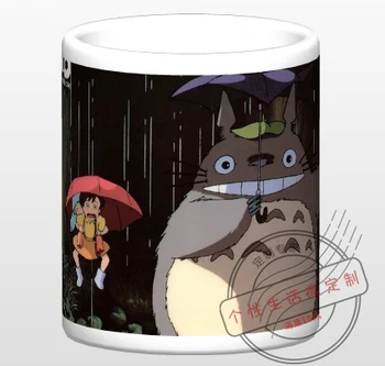 

New Totoro Ceramic Coffee Mug White Color Or Color Changed Cup Rain is heavy ---Loveful