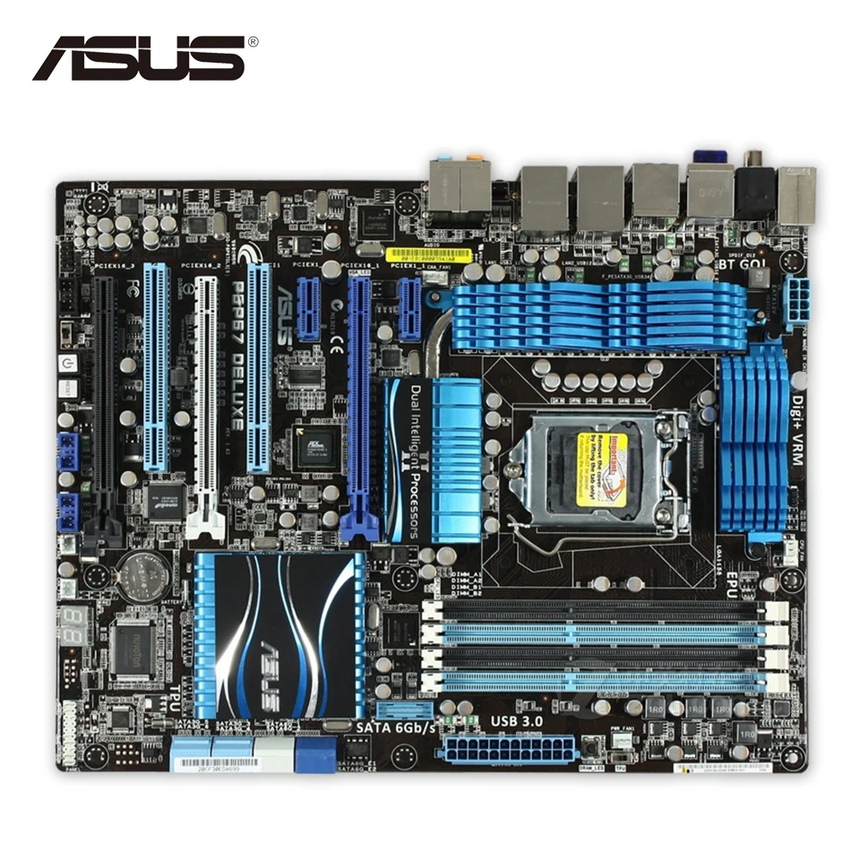 Бесплатная доставка оригинальная материнская плата для ноутбука ASUS P8P67 Deluxe LGA 1155