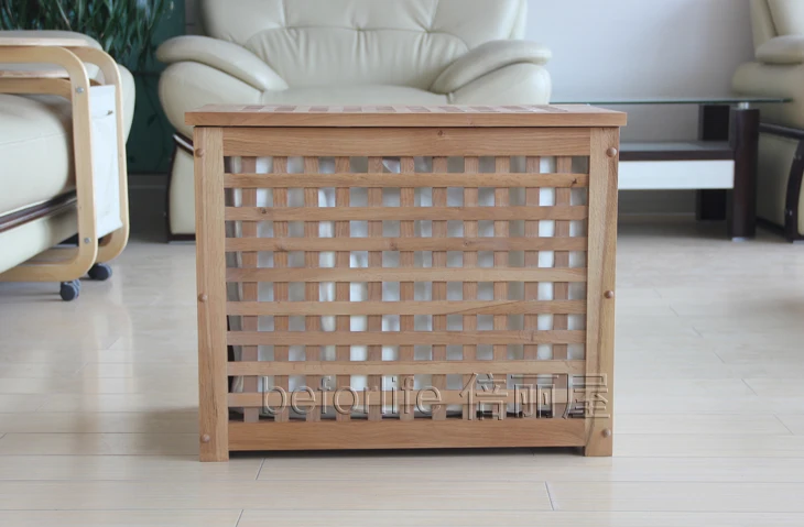 Ikea Style Solid Wood Stool Clean Sorting Box Storage Box Storage