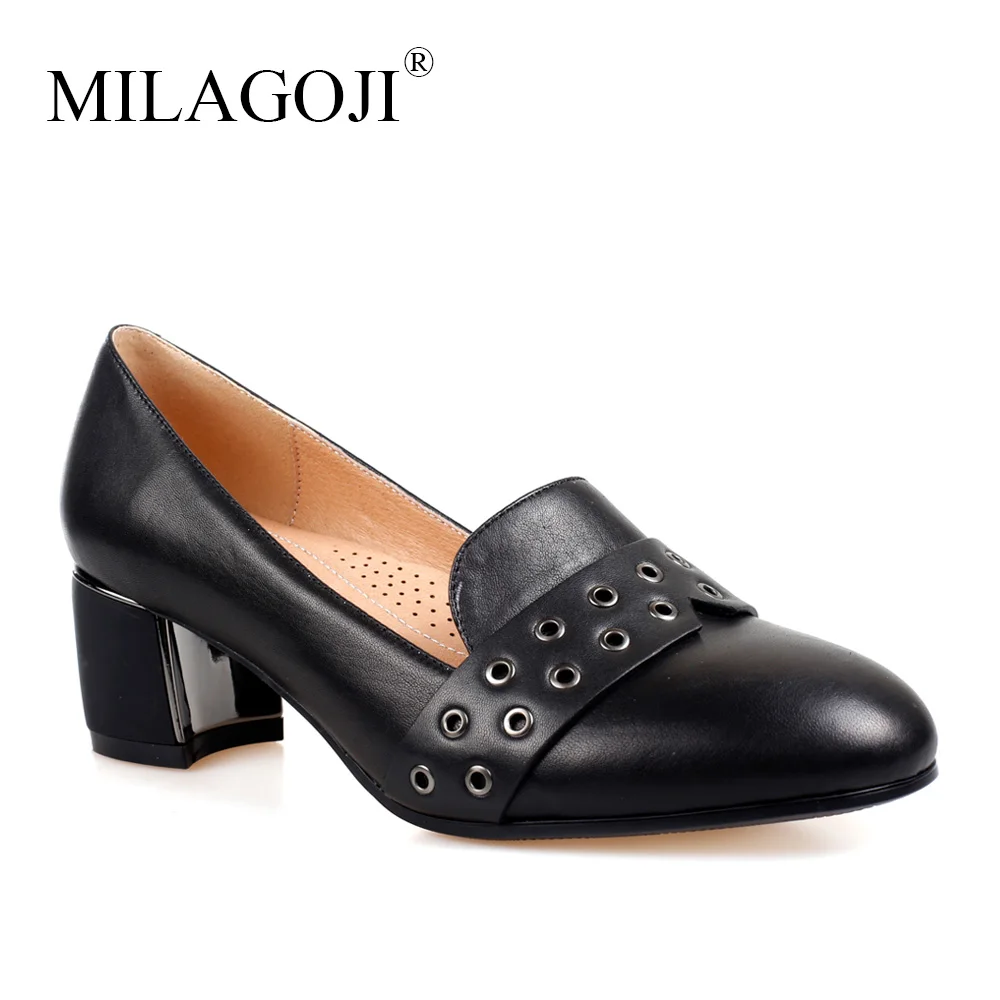 New fashion brand Shoes Genuien Leather Pumps Shallow Black Classic high heels Genuine leather