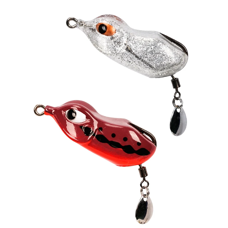 Hollow Body Frog Lure with Metal Spoon Snakehead Pike Fishing Bait