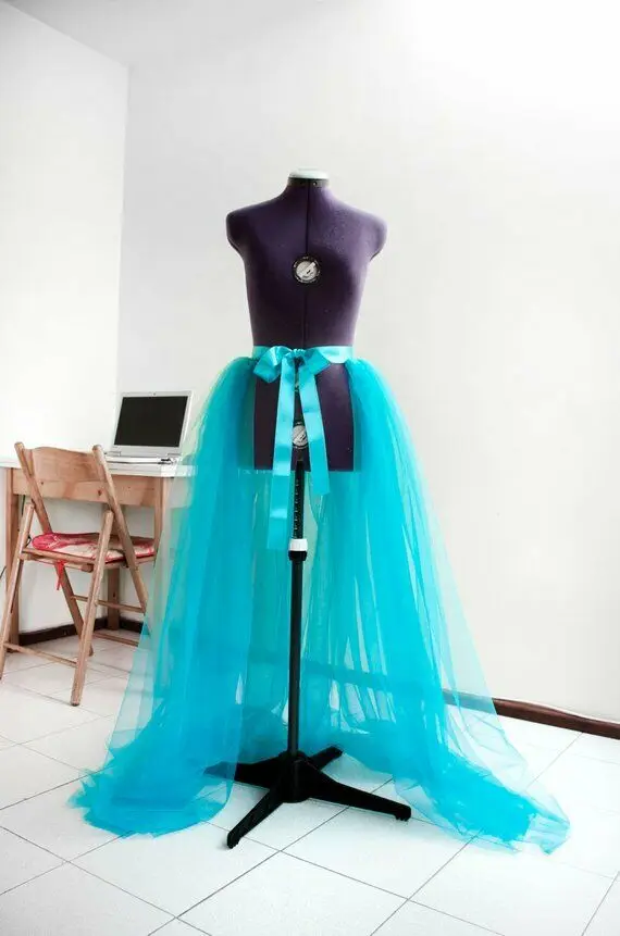 Для женщин длинное юбка-пачка принцессы балетная фатиновая юбка-пачка плиссированная юбка для свадебной вечеринки для выпускного вечера, в стиле рокабилли вечерняя юбка на резинке - Цвет: Синий