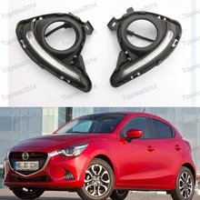 1 Conjunto do carro-styling 12 V Kits de LED DRL luzes diurnas carro nevoeiro tampa da lâmpada para Mazda 2 2015-2016