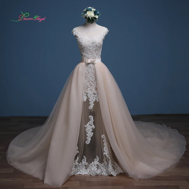 Sen Anioł Vestido De Noiva Odpinany Pociąg Suknia ślubna 2018