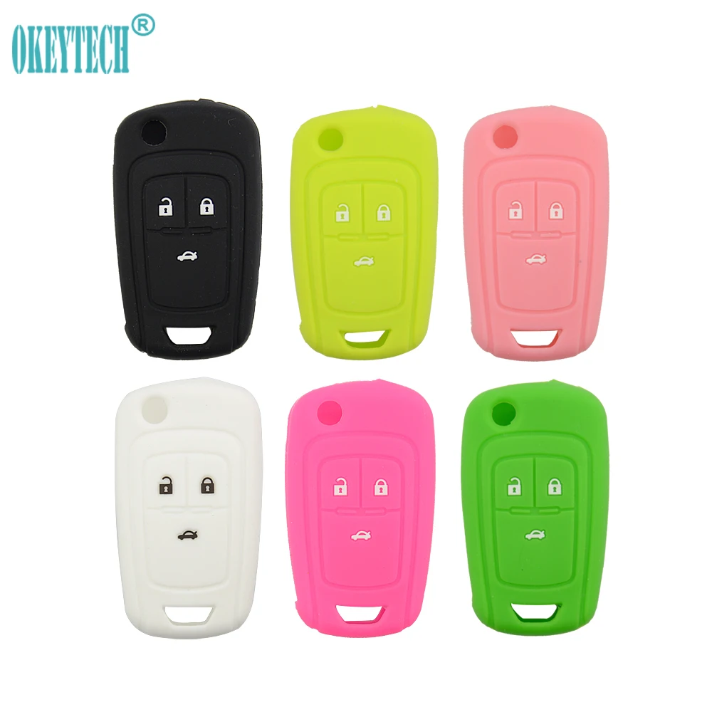 

OkeyTech Silicone Car Remote Key Protection Case Shell Cover For Buick ENCORE Excelle GT/XT For Opel VAUXHALL MOKKA Zafira Astra