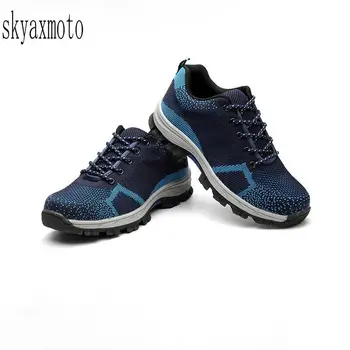 

Skyaxmoto New 2017 Men shoes Work Safety Shoes Steel Toe Cap Anti-Smashing Puncture Proof Durable Breathable Protective Footwear