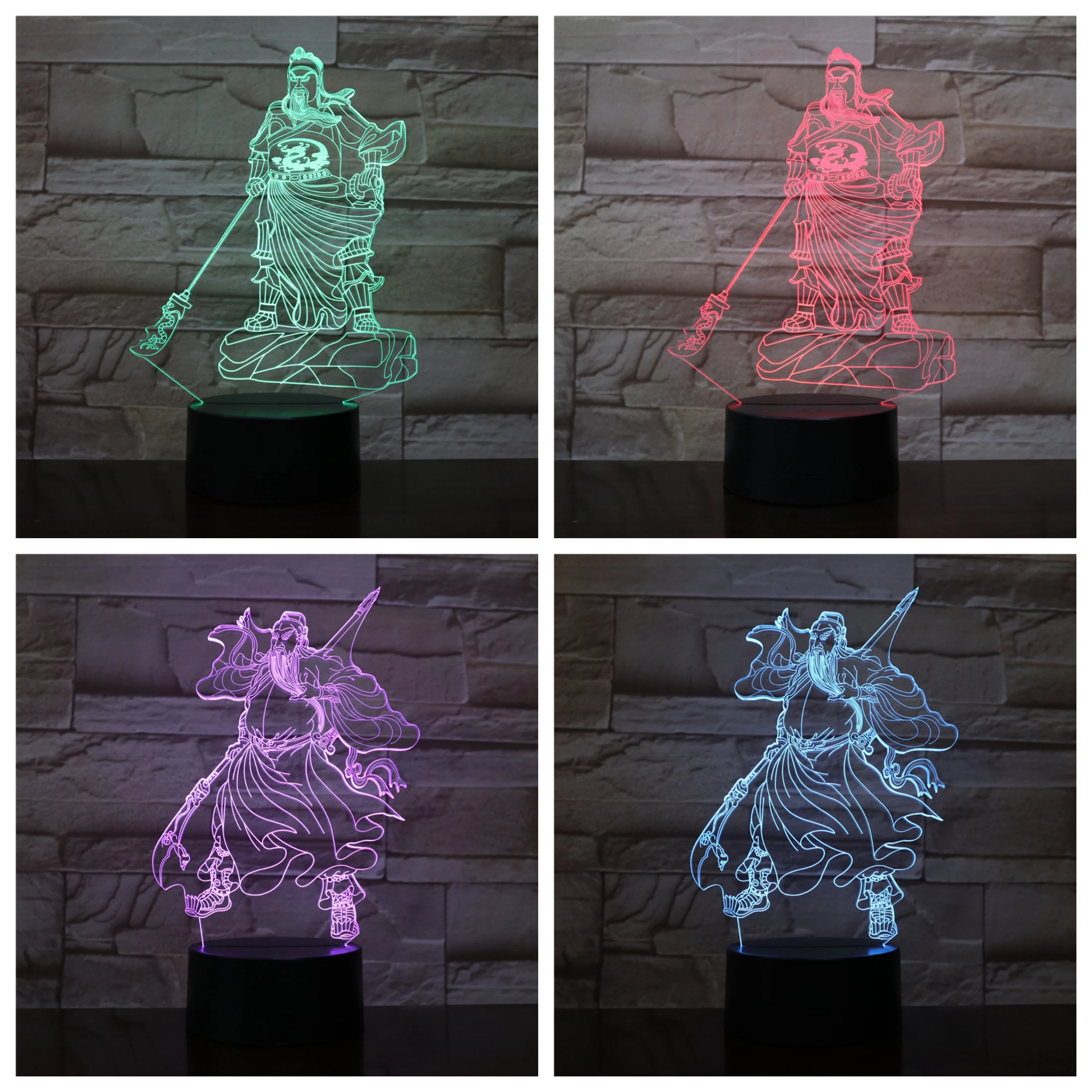 

Guan Yu LED Night Light Guangong Touch Sensor RGB Decorative Lamp Child Kids Chinese culture Guan Gong Desk lamp bedside Decor
