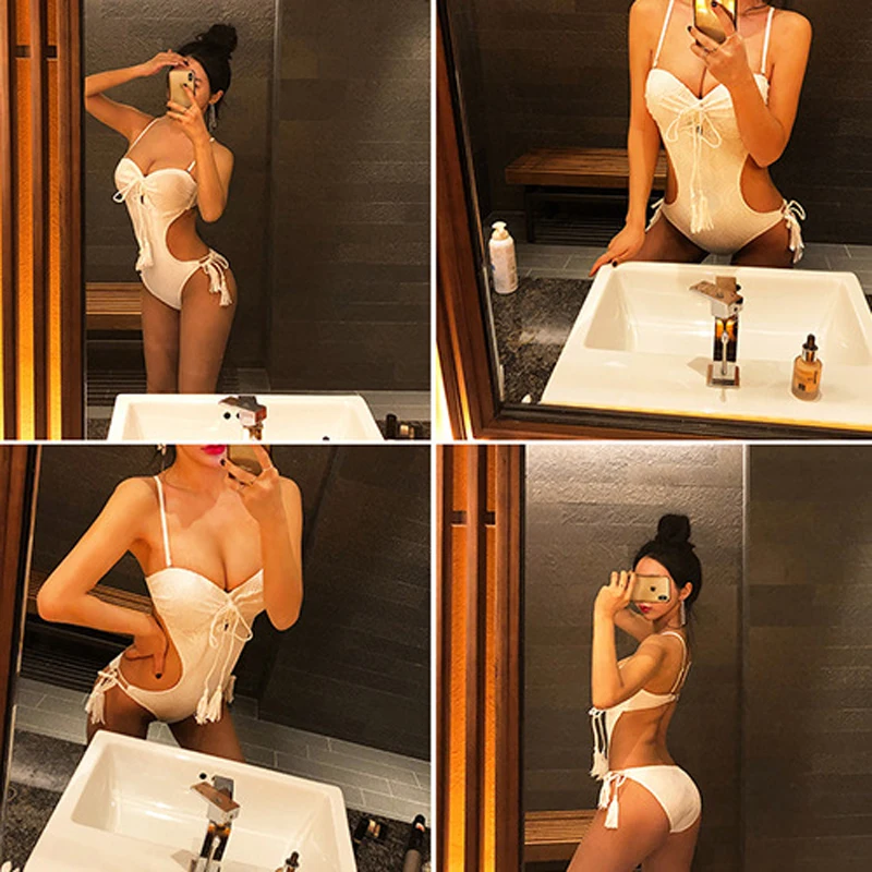 

Swimwear Female Swimsuit 2019 Bikini Xl Women's Bather Monokini Kaftan Lace Underwire Push Up Cover Spandex Solid Sierra Surfer