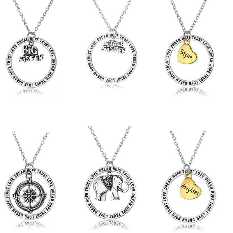 big sister little sister mom necklace