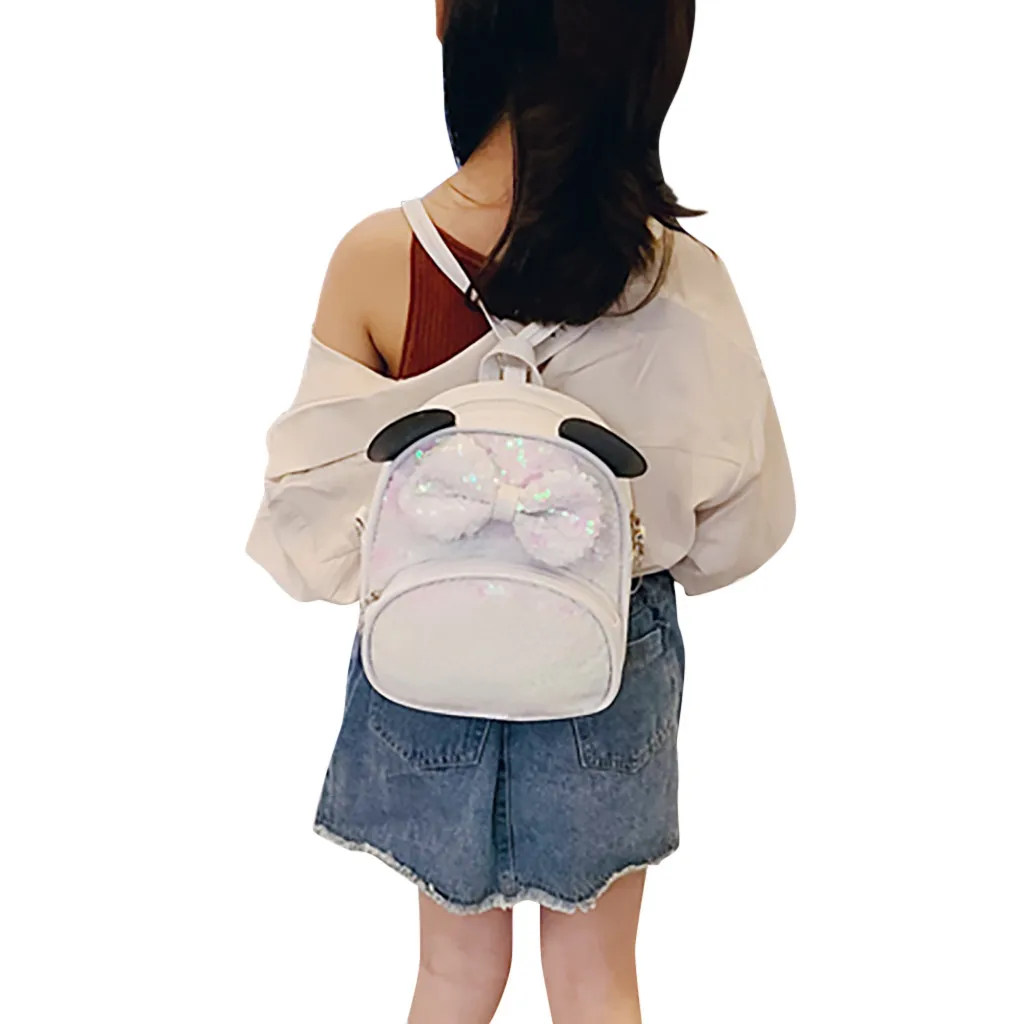 Детская футболка с изображением персонажей видеоигр школьные рюкзак с пайетками для девочек, дорожная сумка через плечо, сумка для Пеший Туризм рюкзаки для девочек милый Мышь ушками в форме небольшой мешок