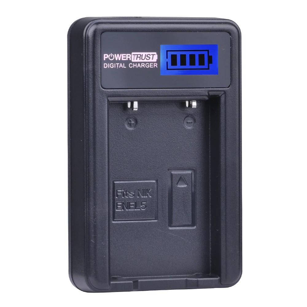 PowerTrust EN-EL5 ENEL5 EN EL5 LCD USB зарядное устройство для NIKON Coolpix P530 P520 P510 P100 P500 P6000 P5100 P5000 P80 P90