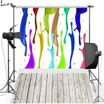 

MEHOFOTO Colorful Painting Vinyl Photography Background For Newborn Floor New Fabric Flannel Background For Photo Studio 336