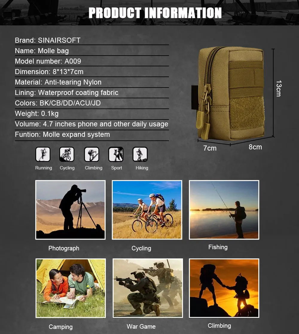 Мужская прочная нейлоновая поясная сумка с ремнем, мини-сумка, военная мужская сумка для мобильного телефона, маленькая квадратная сумка