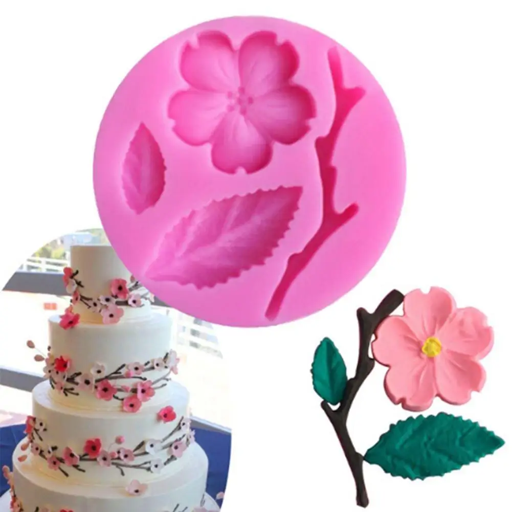 3D Peach Blossom Silicone Mold Chocolate Fondant Cake Sugar craft Decorating Candy Tools Kitchen Baking Suppies 3D Peach Blossom Silicone Mold Chocolate Fondant Cake Sugar craft Decorating Candy Tools Kitchen Baking Suppies