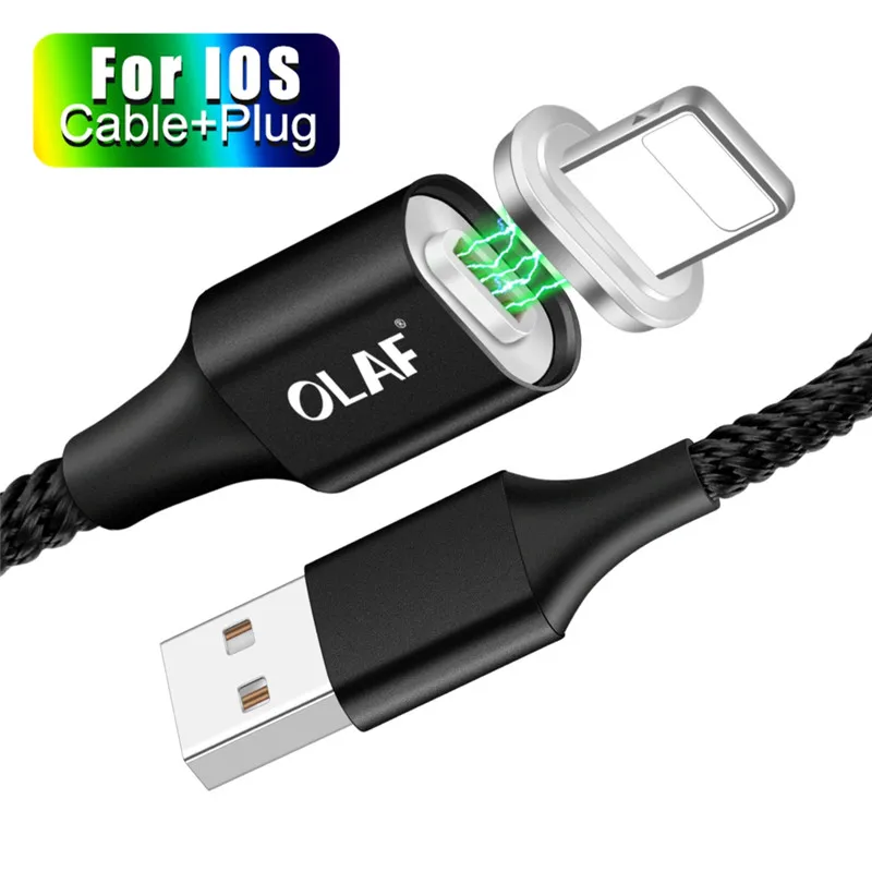 Магнитный кабель OLAF Usb c Micro Usb type C для быстрой зарядки, магнитное зарядное устройство Microusb type-C для Iphone 7 Xs MAX samsung Xiaomi Usb-c - Цвет: Black 8 Pin Cable