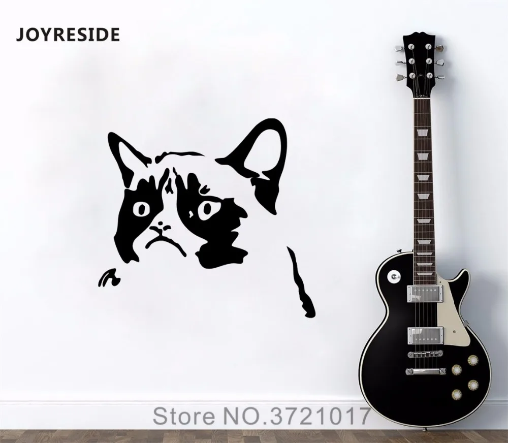 

JOYRESIDE Cat Meme Face Wall Pet Animal Decal Vinyl Sticker Decor Bedroom Kids Children's Room Living Room Interior Mural A353