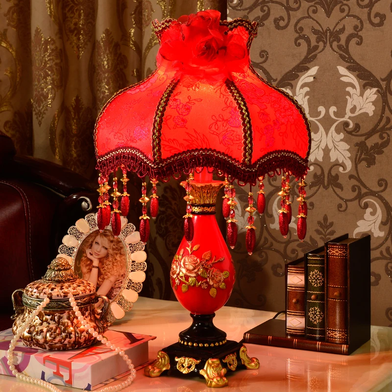  head Arts Crafts Wanlang red wedding wedding gift lamp bedroom bedside lamp housing lamp light 5966 - 32823922615