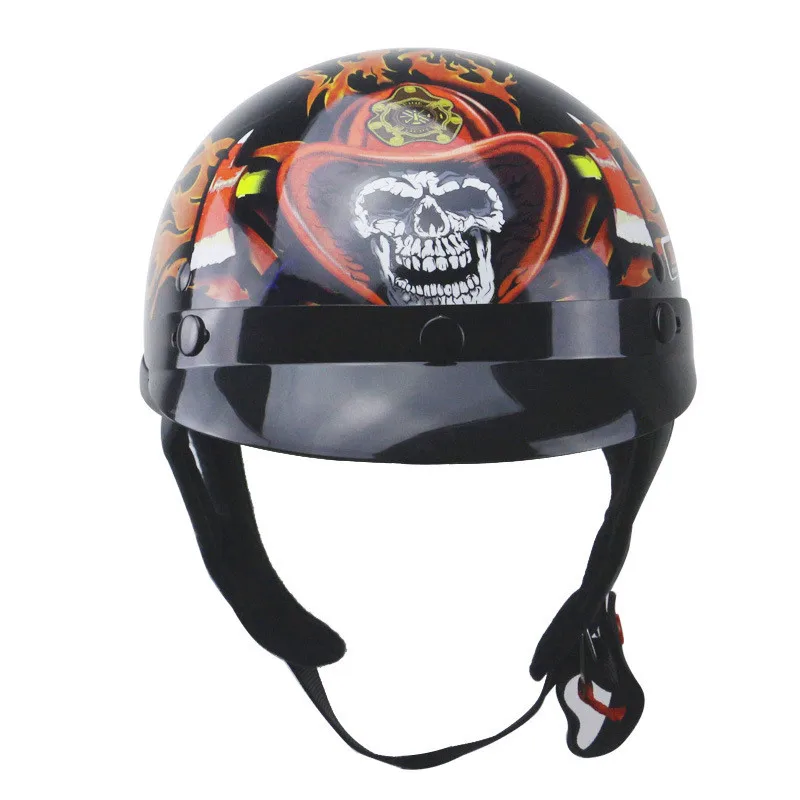 Vintage THH DOT Harley Motorcycle Helmet Moto Casque Four Seasons Bull