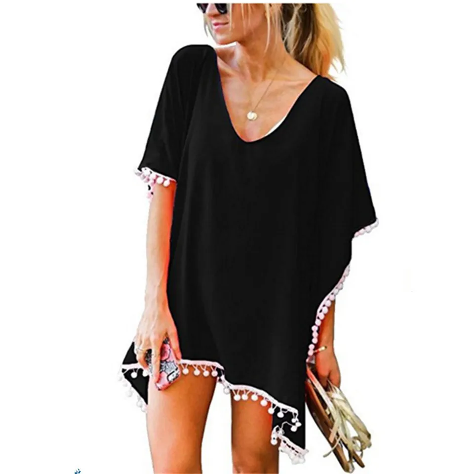 Maternity Womens Tassel Beach Cover Up Dresses Swimwear Bikini See
