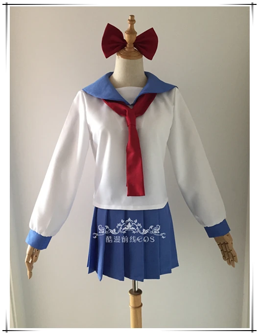 Поп команда Epic pipimi popuko аниме Косплэй костюм платье Sailor юбка школьная одежда +