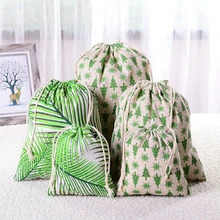 Аксессуары для путешествий, Модная хлопковая льняная косметичка на шнурке, сумка для макияжа с зеленым деревом, органайзер для туалетных принадлежностей, подарочная сумочка для хранения мелочей Аксессуары для путешествий, Модная хлопковая льняная косметичка на шнурке, сумка для макияжа с зеленым деревом, органайзер для туалетных принадлежностей, подарочная сумочка для хранения мелочей
