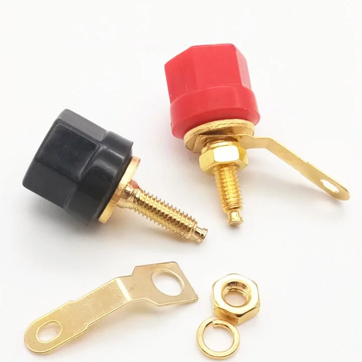 

2pairs/lot Length 29mm Binding Post Screw 4mm Terminal 4mm Banana Female Socket For Speaker Audio Connector