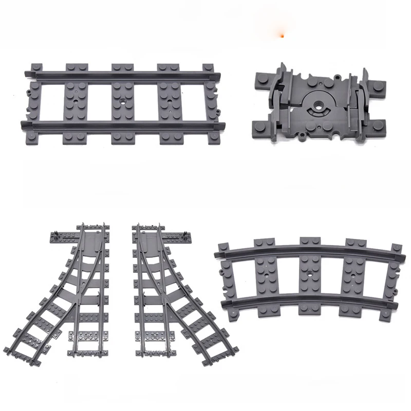 

10 Pcs/Lot City Train Track Rail Straight & Curved Rails Universal Rail Building Block Bricks Kids Toys Christmas Gifts For Kids