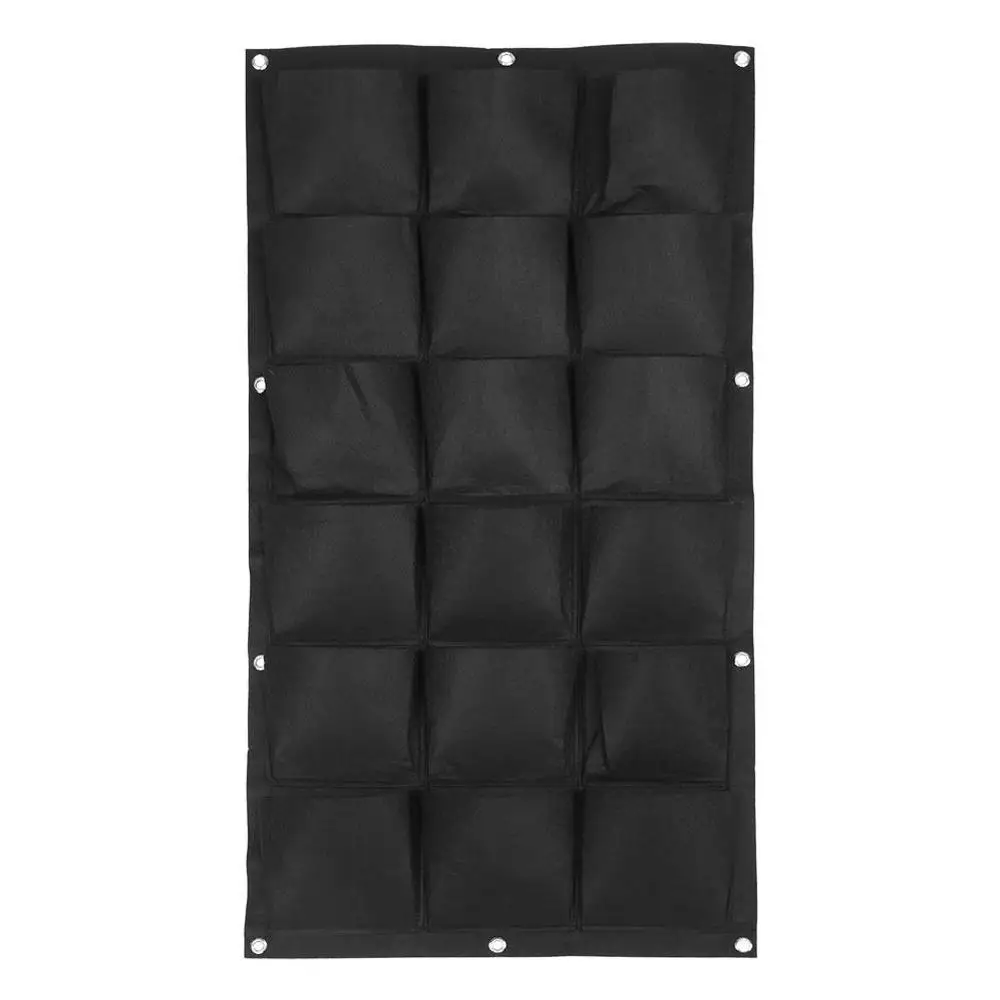 Black 18Pockets 2 цвета 7/12/15/18 карманы, сумка для растений, сад балкон Вертикальная посадка цветка мешки овощные гостиной товары для сада и огорода - Цвет: Black 18Pockets