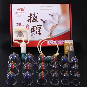 

18 Pieces Cans cups chinese vacuum cupping kit pull out a vacuum apparatus therapy relax massagers curve suction pumps