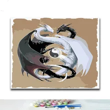 DIY картина по номерам дракона в аниме картины по номерам с комплекты 40x50 защелка