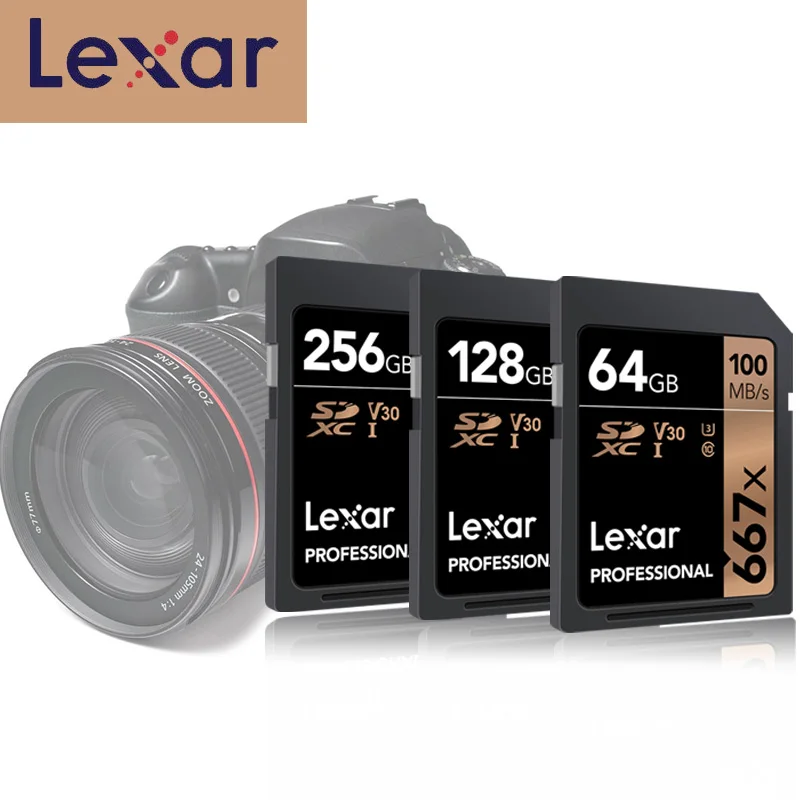 Микро сд Оригинальная SD карта Lexar флешка карты 100 м/с U3 SDXC UHS-I 128 ГБ памяти Kaart 256 Гб